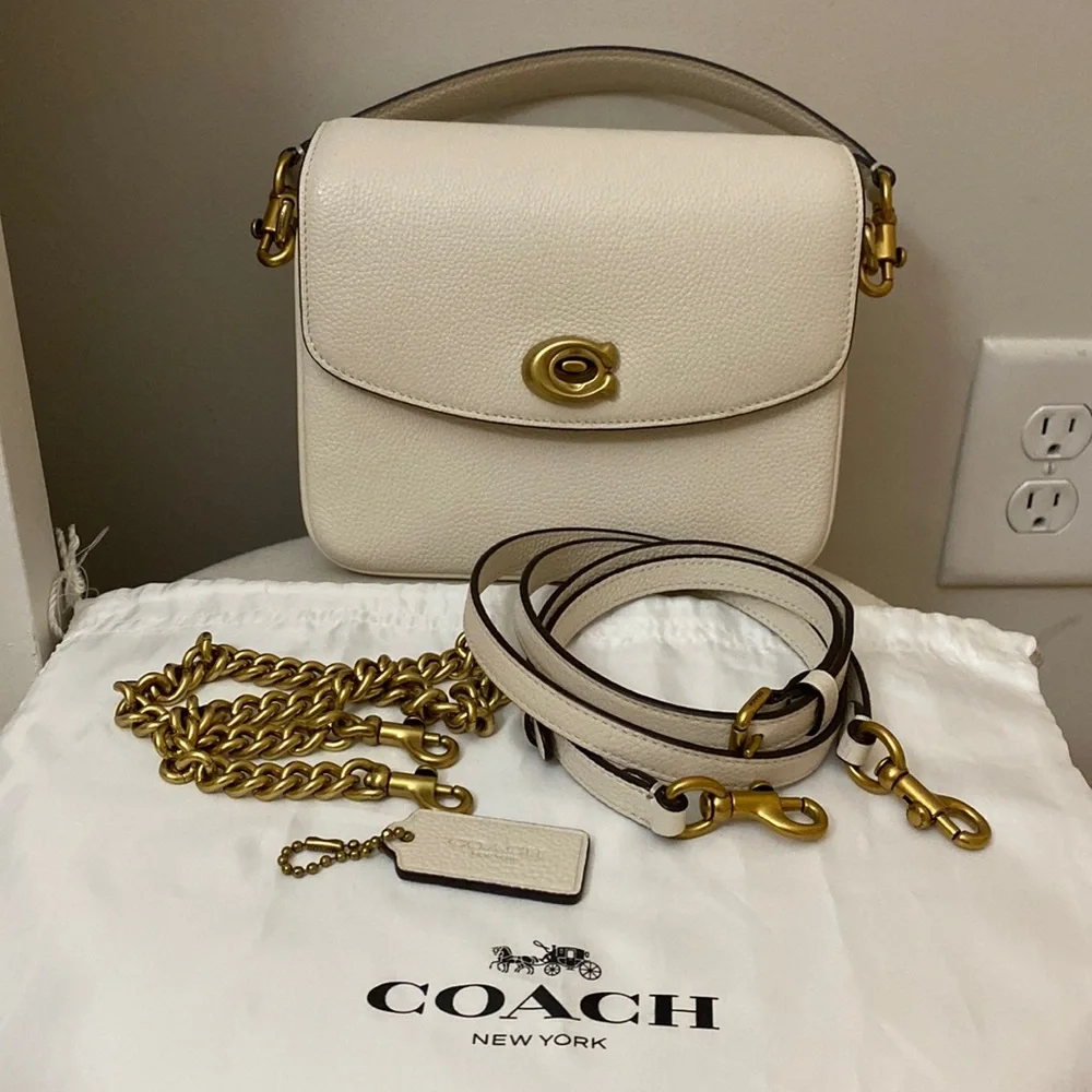 Coach Cream Leather Crossbody Bag with Gold Hardware - Picture 1 of 11